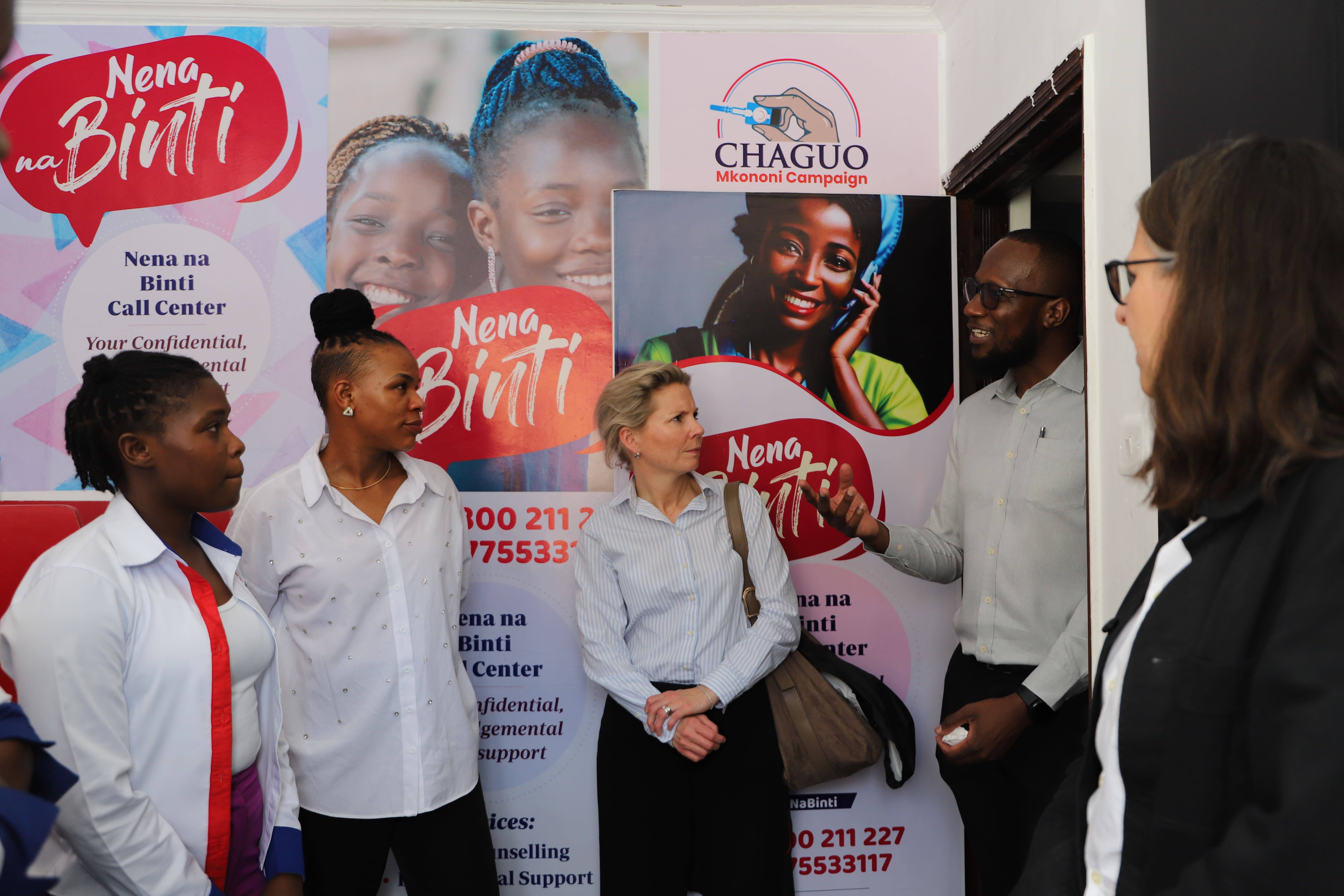 Dr. Edison Omollo, RHNK_s Head of Programmes explains the operations of the Nena na Binti call center