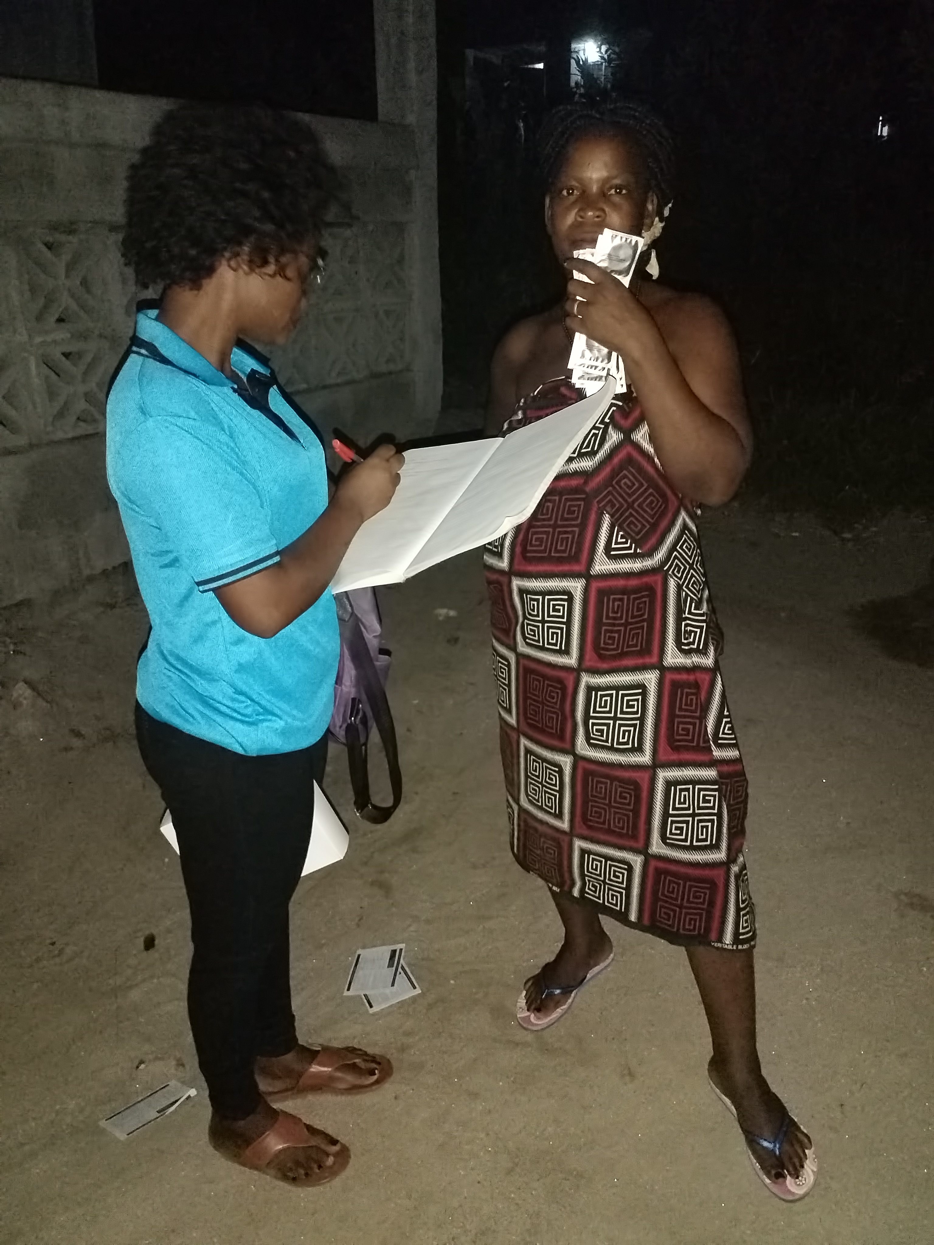 Follow-up of a beneficiary carried out by a peer educator in Inchope, Gondola District