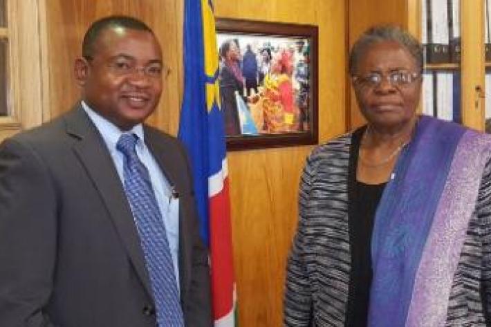 Mr. Sam Ntelamo and  the Deputy Prime Minister of Namibia HE Netumbo Nandi-Ndaitwah