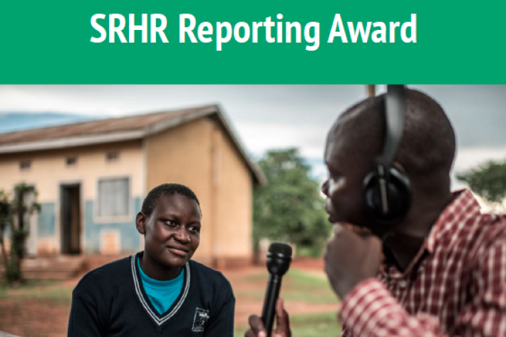 Journalist interviewing an adolescent in Uganda.