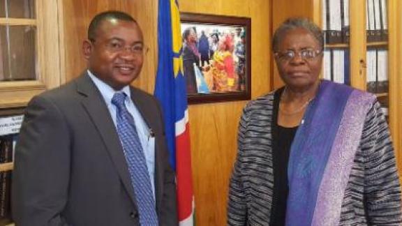 Mr. Sam Ntelamo and  the Deputy Prime Minister of Namibia HE Netumbo Nandi-Ndaitwah